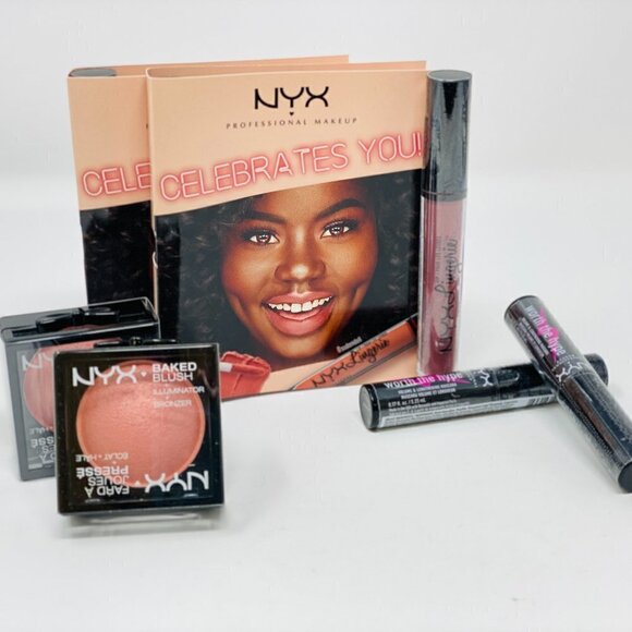 6pc-NYX makeup set-2 baked blush/2 mascara/2 lip - Picture 1 of 2